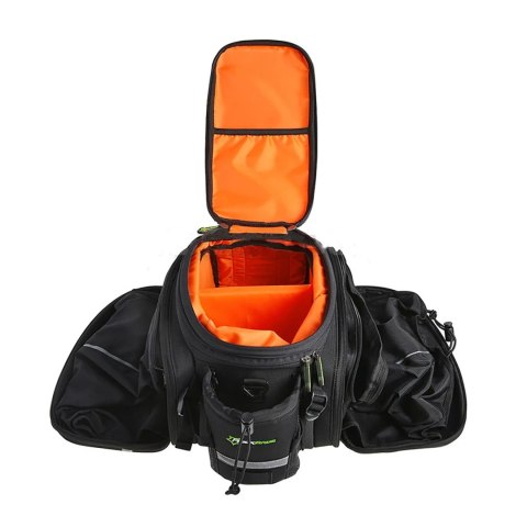 Torba rowerowa z rozkładanymi kieszeniami na bagażnik 35 l - czarna