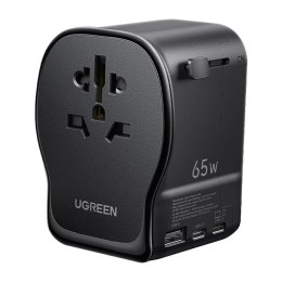 Adapter sieciowy podróżny z ładowarką USB-C USB-A 65W - czarny
