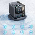 Ładowarka biurkowa 5 portów 2 zwijane kable GaN 140W - szara
