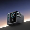 Ładowarka biurkowa 5 portów 2 zwijane kable GaN 140W - szara