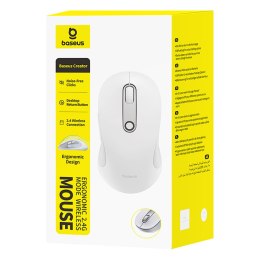 Mysz bezprzewodowa ergonomiczna USB 2.4GHz F02 - biała