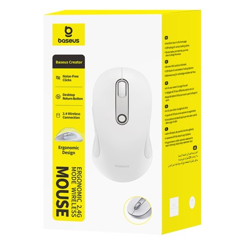 Mysz bezprzewodowa ergonomiczna USB 2.4GHz F02 - biała