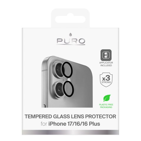 Szkła hartowane na obiektywy do iPhone 17 / iPhone 16 / iPhone 16 Plus Puro Individual