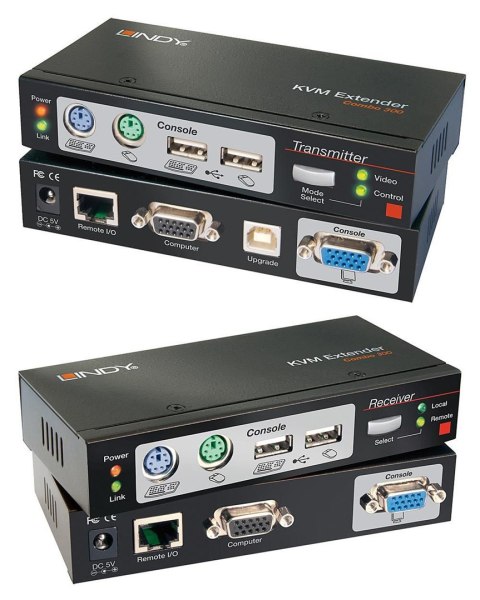 Lindy Cat.5 KVM Extender Combo 300, PS/2, USB i VGA