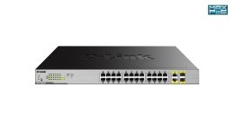 D-Link DGS-1026MP łącza sieciowe Nie zarządzany Gigabit Ethernet (10/100/1000) Obsługa PoE Czarny, Szary