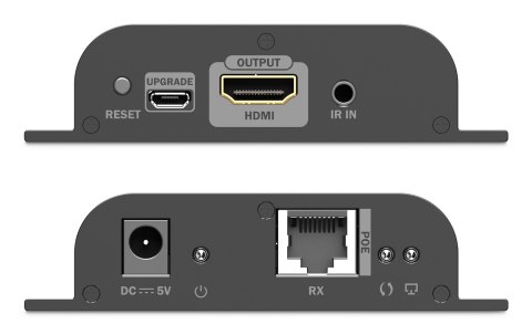 Dodatkowy odbiornik do DS-55353, przedłużacz (extender) po skrętce kat.6 HDMI 4K/60Hz przez IP 1G lub do 120m/200m z PoE