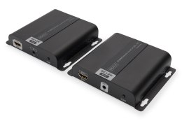 Extender HDMI IP/Cat.5/6/7 120m 4K 30Hz UHD PoEHDCP 1.4 IR audio (zestaw)