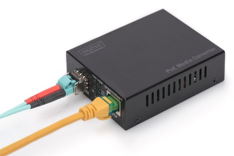 Konwerter mediów Gigabit PoE, RJ45 / SFP, PSE