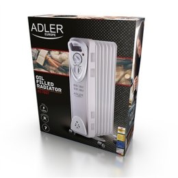 Adler AD 7807 Oil Filled Radiator, Number of power levels 2, 1500 W, Number of fins 7, White