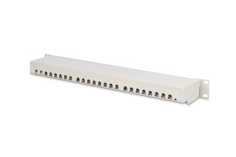 Digitus Panel krosowy (patch panel) 19'' 24x RJ45, LSA poziom, kat.6, ekranowany, 1U, szary, prowadnica kabli