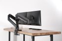 Ramię biurkowe podwójne z zaciskiem 2xLCD z sprężyną gazową max. 2x35" i 15kg