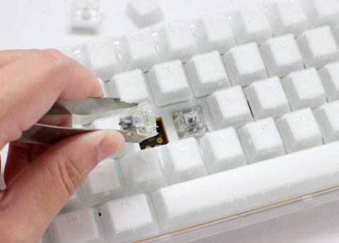 Klawiatura gamingowa Ducky One 3 Aura MINI Biała, RGB LED - MX-Silent-Red
