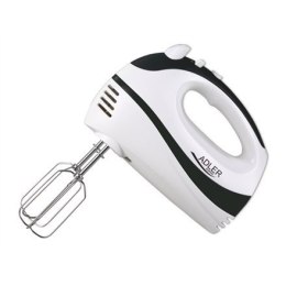 Hand Mixer Adler AD 4205 b White, Black, Hand Mixer, 300 W, Number of speeds 5, Shaft material Stainless steel,