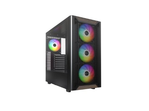 Drewniana obudowa PC Montech XR, Midi-Tower, ATX, ARGB, szkło hartowane
