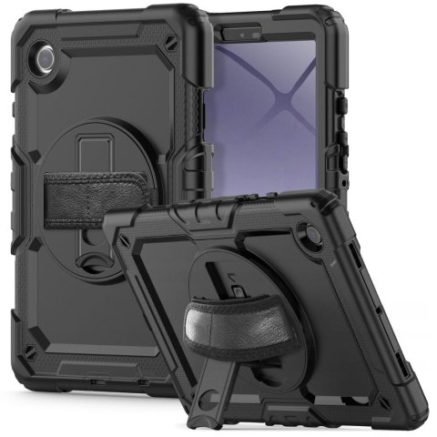 Etui z podstawką uchwytem smyczą na Samsung Galaxy Tab A9 8.7 X110 / X115 Solid360 - czarne
