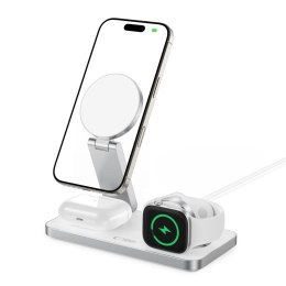 Ładowarka indukcyjna 3w1 do iPhone Apple Watch AirPods + kabel USB-C MagSafe - biała
