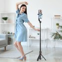 Selfie stick kijek do zdjęć z tripodem do 95cm i głowicą 360 Bluetooth - czarny