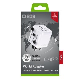 Adapter podróżny przejściówka do gniazdek EU UK US AUS - biały