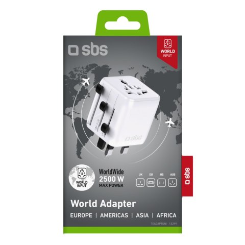 Adapter podróżny przejściówka do gniazdek EU UK US AUS - biały