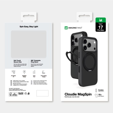Etui pokrowiec na iPhone 17 Pro Max z podstawką Cloudie - czarne