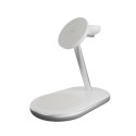 Ładowarka bezprzewodowa 3w1 do telefonu smartwatcha słuchawek Qi2 MagSafe - biała