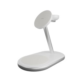 Ładowarka bezprzewodowa 3w1 do telefonu smartwatcha słuchawek Qi2 MagSafe - biała