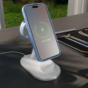 Ładowarka bezprzewodowa 3w1 do telefonu smartwatcha słuchawek Qi2 MagSafe - biała