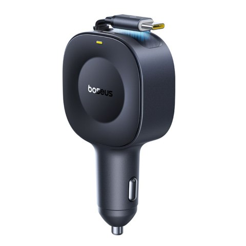 Ładowarka samochodowa USB-C ze zwijanym kablem USB-C 30W - czarna