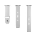 Pasek silikonowy do zegarka Apple Watch 38 40 41 mm Icon biały - 2 szt.