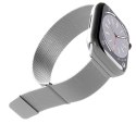 Pasek ze stali nierdzewnej do zegarka Apple Watch 42 44 45 49 mm Milanese - srebrny