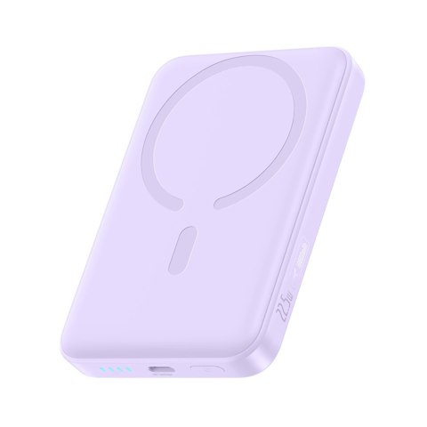 Powerbank indukcyjny 10000mAh 22.5W MagSafe z kablem USB-C 20V/3A 0.3m - fioletowy
