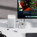 Stacja dokująca z kieszeniami na dyski twarde M.2 SATA do 56TB - srebrna