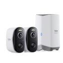 Zestaw monitoringu zewnętrznego 2 kamery 2K 16 Gb WiFi - biały