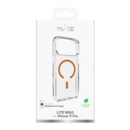 Etui pokrowiec case na iPhone 17 Pro Lite Mag MagSafe - przezroczyste pomarańczowy pierścień