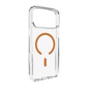 Etui pokrowiec case na iPhone 17 Pro Max Lite Mag MagSafe - przezroczyste pomarańczowy pierścień