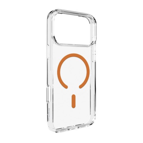 Etui pokrowiec case na iPhone 17 Pro Max Lite Mag MagSafe - przezroczyste pomarańczowy pierścień
