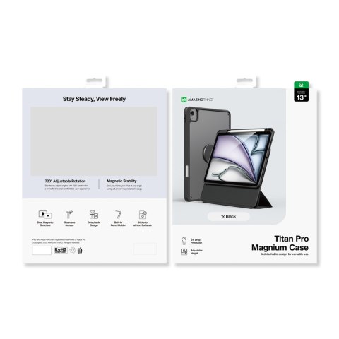 Etui pokrowiec na iPad Air M3 13'' z podstawką Titan Pro Mag Case - czarne
