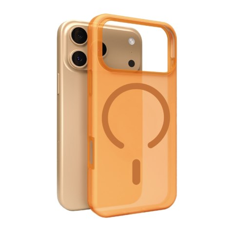 Etui silikonowe na iPhone 17 Pro Max Magsafe Daylight - półprzezroczyste pomarańczowe