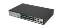 Extralink Switch PoE VIRTUS V3 16x 100Mb/s PoE/PoE+, 2x Gigabit RJ45 + 1x SFP, 150W
