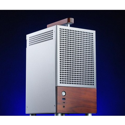 Obudowa PC Jonsbo T6 Mini-Tower, Mini-ITX, szkło hartowane, drewno - srebrna