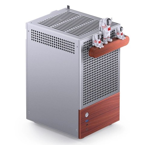Obudowa PC Jonsbo T6 Mini-Tower, Mini-ITX, szkło hartowane, drewno - srebrna