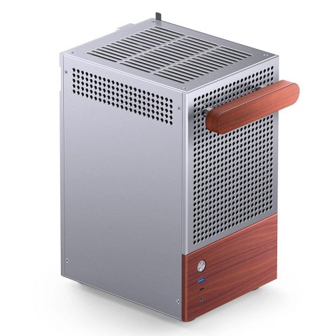 Obudowa PC Jonsbo T6 Mini-Tower, Mini-ITX, szkło hartowane, drewno - srebrna