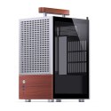 Obudowa PC Jonsbo T6 Mini-Tower, Mini-ITX, szkło hartowane, drewno - srebrna