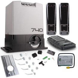 Napęd do bram przesuwnych FAAC DELTA-2-FDS/KIT Zestaw startowy (napęd 740 z wbudowanym sterownikiem 740D, komplet fotokomórek XP