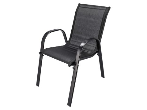 Klasyczny zestaw mebli ogrodowych Black Forest tekstylen dwa krzesła + stolik czarny