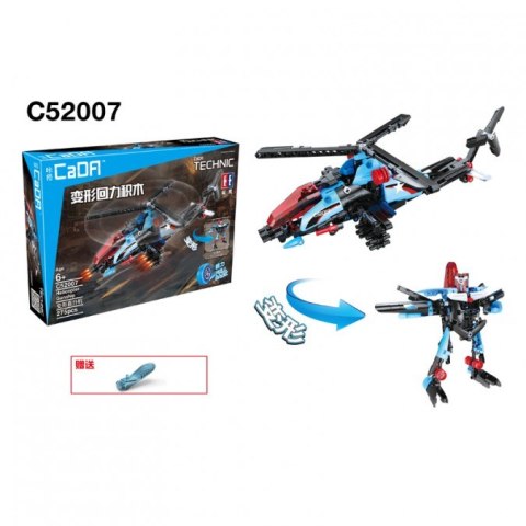 Helicopter i Transformer - do zbudowania z klocków PULL BACK (C52007W)