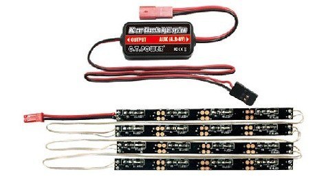 System oświetlenia podwozia samochodu RC (niebiesko-czerwony)