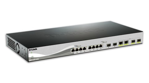 D-Link DXS-1210-12TC/E łącza sieciowe Zarządzany L2 10G Ethernet (100/1000/10000) 1U Czarny, Srebrny
