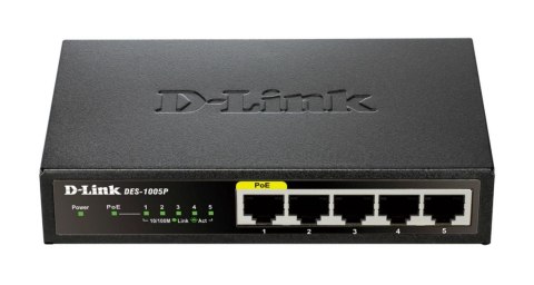 D-Link DES-1005P - Niezarządzany - L2 - Fast Ethernet (10/100) - Pełny dupleks - Power over Ethernet (PoE)