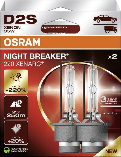 Żarówka (Zestaw 2szt.) D2S 85V 35W P32D-2 XENARC NIGHT BREAKER 220, biała 4500K